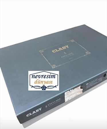 Clasy Exclusive Jakarlı Çift Kişilik Pamuk Saten Nevresim Takımı Pavaya v2 Krem