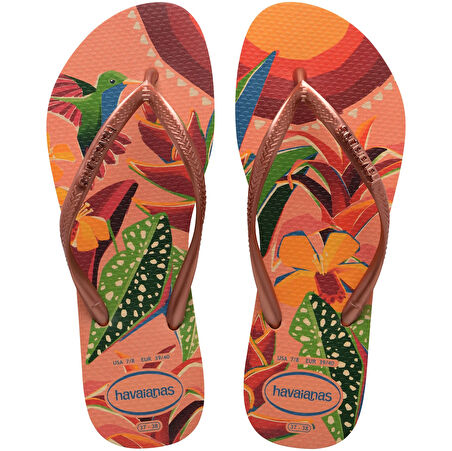 Slim Tropical Turuncu Kadın Terlik