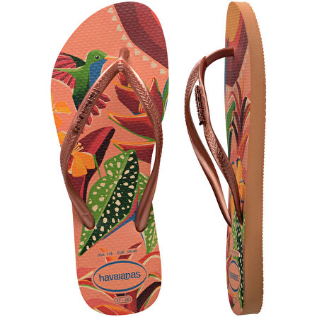 Slim Tropical Turuncu Kadın Terlik