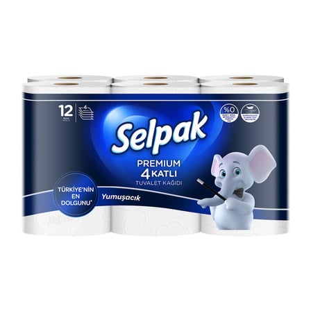 Selpak Premium 4 Katlı Tuvalet Kağıdı 12'li - 5 Adet