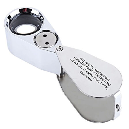 - Kontrol, Için Özel Kutulu Metal Işıklı Lup 40x25 ( Lisinya )