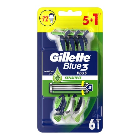 Gillette Blue3 Sensitive Kullan At Tıraş Bıçağı 6'lı - 6 Adet