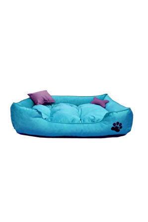 Küçük IRK KÖPEK YATAĞI YIKANABİLİR YÜKSEK KALİTELİ KUMAŞ PATİ İŞLEMELİ - 50 x x40 cm