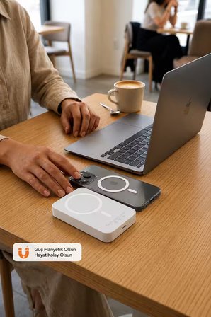 MagSafe Uyumlu 10000 mAh Kablosuz Hızlı Şarj Powerbank Taşınabilir Şarj Cihazı