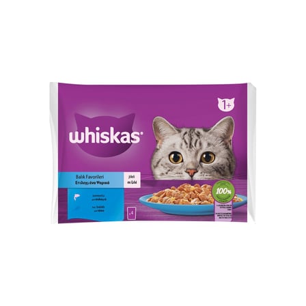 Whiskas Yaş Mama Poşet 340 G Balık - Kediniz İçin Lezzetli ve Dengeli Beslenme