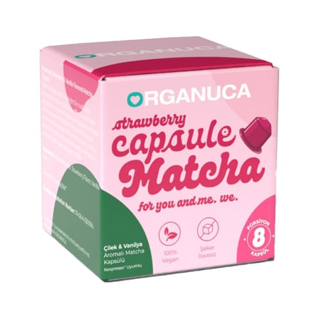 Organuca Çilek Vanilya Aromalı Matcha Kapsül 8'li 28 G - 8 Adet
