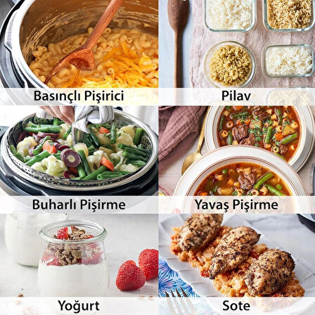 Instant Pot Duo 7'si 1 Arada Akıllı Pişirici, 5.7 L, Düdüklü Tencere, Yumuşak Pişirici, Pilav Pişirici, Sote Tavası, Yoğurt Hazırlayıcı, Buharlı Pişirici ve Yemek Isıtıcısı
