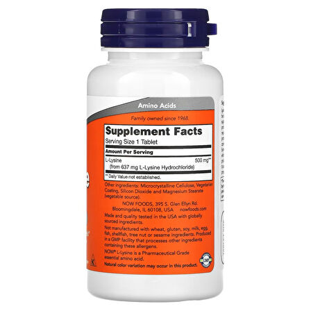 L-Lysine 500 mg  100 tablet