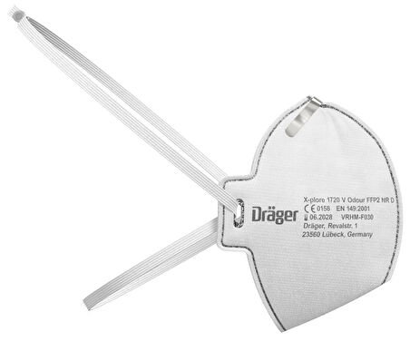 Dräger X-plore® Aktif Karbonlu 1720 V Odour FFP2 D Ventilli Odour Toz Maskesi