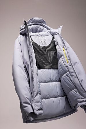 DeFactoFit Termometreli Mont Parka Su İtici Rüzgar Geçirmez Slim Fit Dar Kesim Kapüşonlu Fermuarlı C6056AX24WNGR487