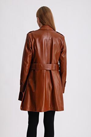 Kadın Hakiki Deri Trençkot