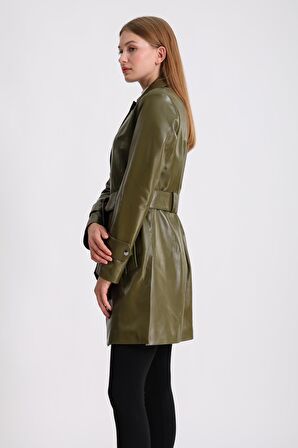 Kadın Hakiki Deri Trençkot