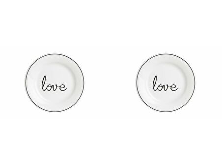 Porland Hope Love Düz Tabak 17cm 2'li 04LFH000391