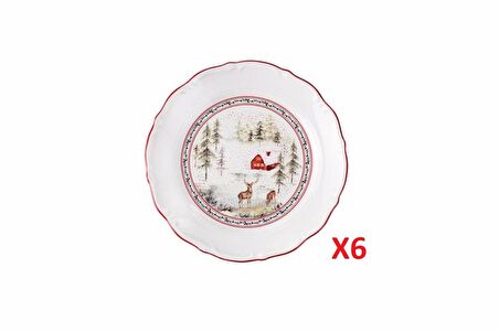Porland Caribou Düz Tabak 19cm 6'lı 04AP022128