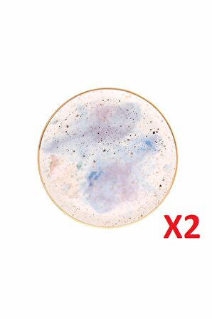 Porland Cosmos Desen Düz Tabak 17cm 2'li 04ALM006679
