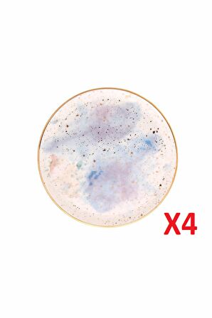 Porland Cosmos Desen Düz Tabak 17cm 4'lü 04ALM006679