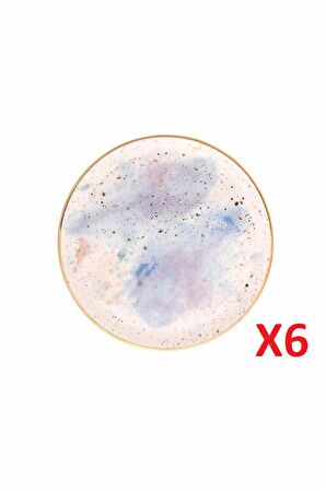 Porland Cosmos Desen Düz Tabak 17cm 6'lı 04ALM006679