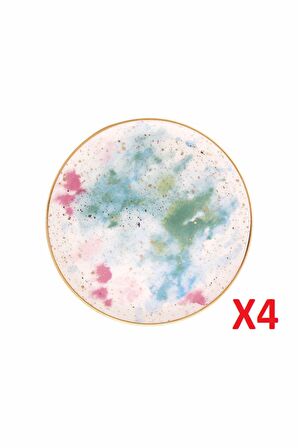 Porland Cosmos Desen Düz Tabak 17cm 4'lü 04ALM006683