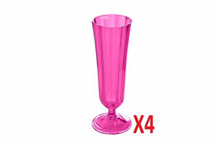 Porland Pembe Flüt Şampanya Bardağı 130cc 4'lü 04FIA001713