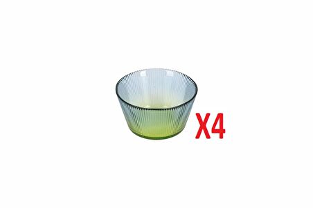 Porland Tirius Mavi-Yeşil Kase 11 cm 4'lü 04FIA002617