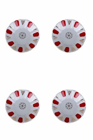 Porland Kırmızı Yaldız Çay Tabağı 11cm 4 lü 04POR005231