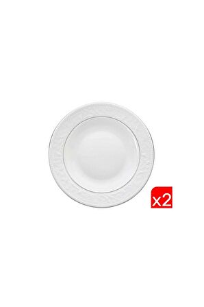 Porland Hazan Platin Yaldız Çukur Tabak 22cm 2 li 04POR031144