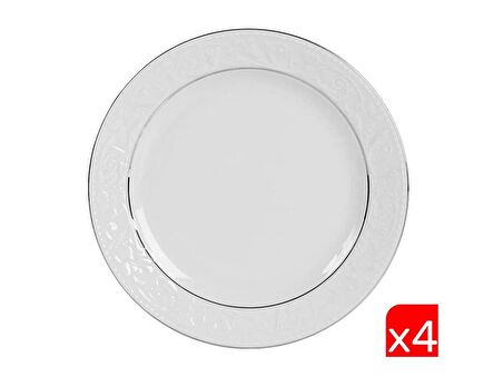 Porland Hazan Platin Yaldız Düz Tabak 25cm 4 lü 04POR031150