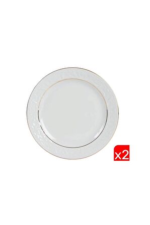 Porland Hazan Altın Yaldız Düz Tabak 20cm 2 li 04POR031036