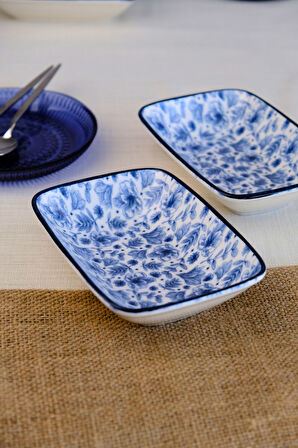 Tabak Evi Blue Heaven Kayık Tabak 2 li 17x12x3cm