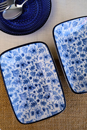 Tabak Evi Blue Heaven Kayık Tabak 2 li 17x12x3cm