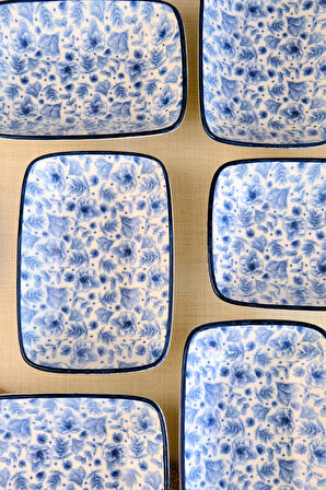 Tabak Evi Blue Heaven Kayık Tabak 6 lı 17x12x3cm