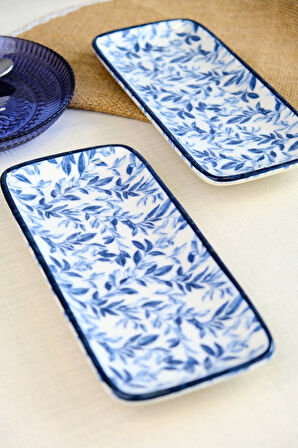 Tabak Evi Blue Heaven Kayık Tabak 2 li 22x22x1cm