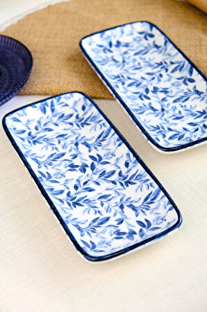 Tabak Evi Blue Heaven Kayık Tabak 2 li 22x22x1cm