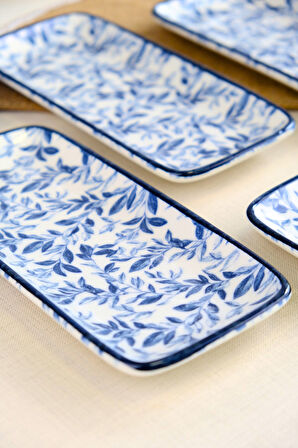 Tabak Evi Blue Heaven Kayık Tabak 4 lü 22x22x1cm