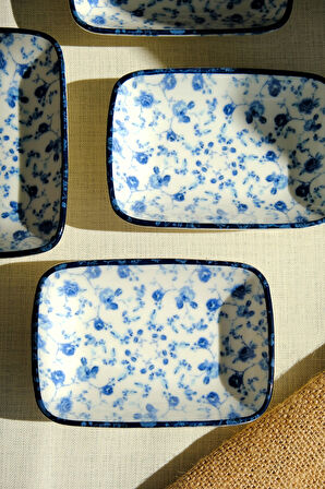 Tabak Evi Blue Heaven Kayık Tabak 4 lü 14x10x2cm