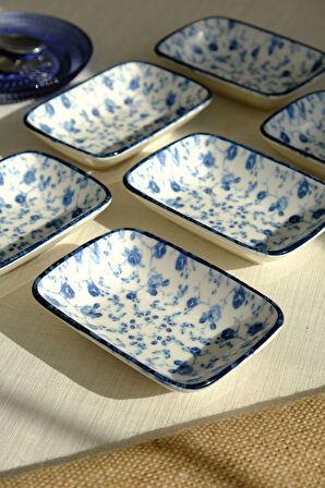 Tabak Evi Blue Heaven Kayık Tabak 6 lı 14x10x2cm