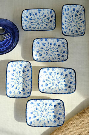 Tabak Evi Blue Heaven Kayık Tabak 6 lı 14x10x2cm