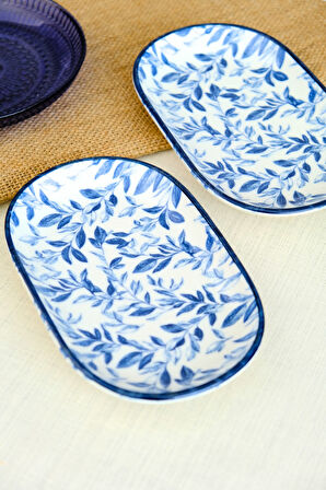 Tabak Evi Blue Heaven Kayık Tabak 2 li 18x11x2cm