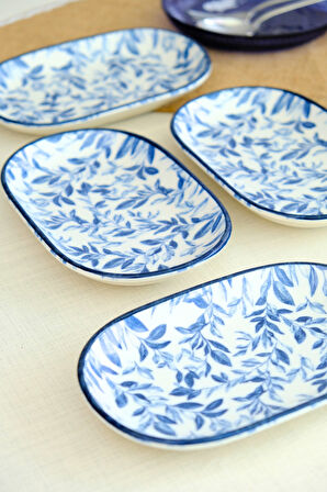 Tabak Evi Blue Heaven Kayık Tabak 6 lı 18x11x2cm