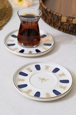 Tabak Evi Porselen Acem Zade Lacivert Çay Tabağı 12,5cm 2 li