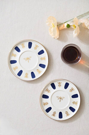 Tabak Evi Porselen Acem Zade Lacivert Çay Tabağı 12,5cm 2 li