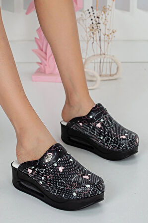 Ortopedik Sabo Terlik Doktor Hemşire Hastane Aşçı Terliği Kadın Steteskop Desenli