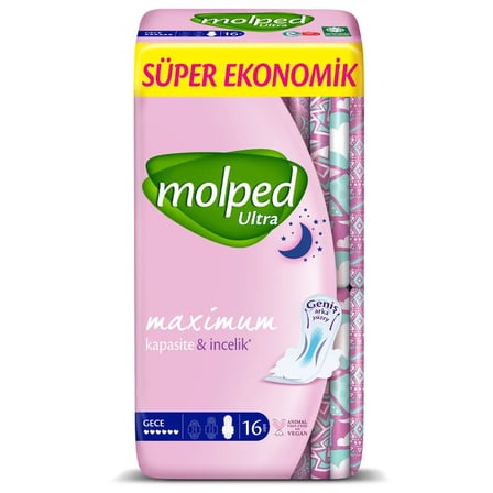 Ultra Hijyen Anatomik Gece Ped Süper Eko 16 Adet