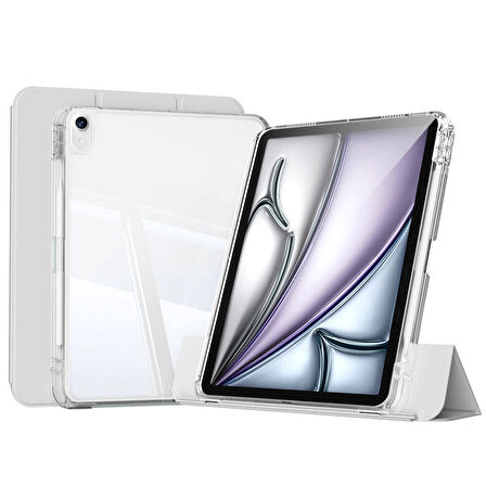 ​​​Apple iPad Air 13 2024 Uyumlu Kılıf Magnetik Ayrılabilen Airbagli Kablosuz Kalem Şarjı-Uyku Modu Sliding Tablet Kılıfı​Apple iPad Air 13 2024 Kılıf Magnetik Ayrılabilen Airbagli Zore Sliding Tablet Kılıfı