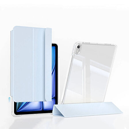 ​​​Apple iPad Air 13 2024 Uyumlu Kılıf Magnetik Ayrılabilen Airbagli Kablosuz Kalem Şarjı-Uyku Modu Sliding Tablet Kılıfı​Apple iPad Air 13 2024 Kılıf Magnetik Ayrılabilen Airbagli Zore Sliding Tablet Kılıfı