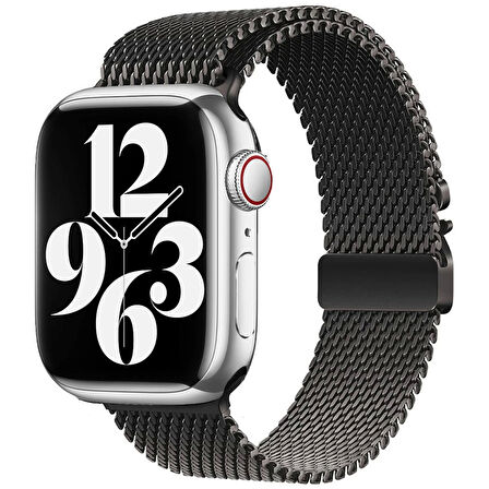 Apple Watch 7 41mm Uyumlu Metal Hasır Kordon KRD-121