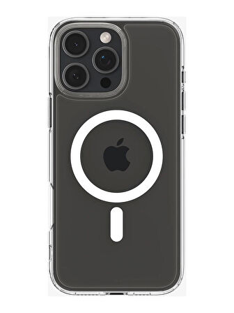 iPhone 16 Pro Uyumlu Kılıf Crystal MagSafe Özellikli Şeffaf Kapak