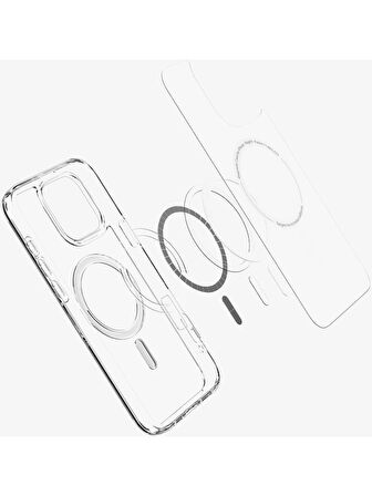 iPhone 16 Pro Uyumlu Kılıf Crystal MagSafe Özellikli Şeffaf Kapak