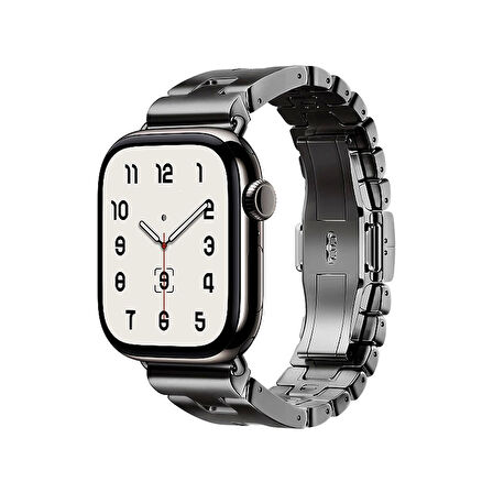 Apple Watch 7 45mm Uyumlu KRD-125 Metal Kordon Strap Kayış