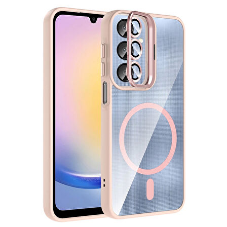 Samsung Galaxy A56 Uyumlu Kılıf Standlı ve Kamera Lens Hediyeli MagSafe Şarj Özellikli Etro Kapak
